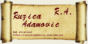 Ružica Adamović vizit kartica